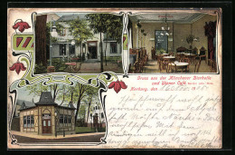 AK Harburg, Restaurant Münchener Bierhalle Und Wiener Cafe, Innenansicht, Konzertgarten Mit Musikpavillon  - Harburg