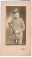 Fotografie Martin Balg, Berlin, Offizier In Feldgrau Uniform Mit Säbel Und Portepee, Grossformat 15 X 27cm  - Guerre, Militaire