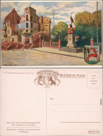 Ortelsburg Szczytno Künstlerkarte, Ostpreußen Hilffe Rathausplatz 1916 - Pologne