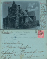 Brüssel Bruxelles Mondscheinlitho Eglise Notre Dame Du Soblon 1900 - Sonstige & Ohne Zuordnung