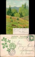 Ansichtskarte  Tiere - Reh / Hirsch - Zeichnung 1902 - Autres & Non Classés