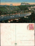 Ansichtskarte Bad Schandau Panorama-Ansicht, Schrammsteine 1910 - Bad Schandau