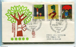 Italia FDC Venetia 1976 Gior. Del Francobollo  Viaggiata  Per L'Italia - FDC