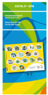 Brochure Brazil Edital 2016 09 Olympics Our Stamps Rio Without Stamp - Storia Postale