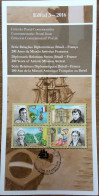 Brochure Brazil Edital 2016 03 Diplomatic Relations Franca Navio Flag Without Stamp - Storia Postale