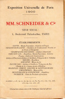 Plaquette - SCHNEIDER - Exposition Universelle De 1900 - Acieries Canon Locomotives... - Werbung