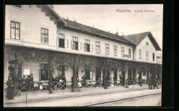 AK Kiskörös, Vasuti Allomas, Bahnhof  - Hongarije