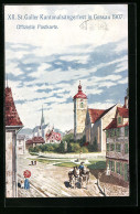 Künstler-AK Gossau, XII. St. Galler Kantonalsängerfest 1907, Ortsansicht  - Gossau