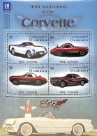 Dominica 2003 50 Years Corvette 4v M/s, Mint NH, Transport - Automobiles - Auto's