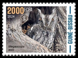 GUINEA BISSAU 2024 STAMP 1V - CAMOUFLAGE - OWLS OWL HIBOUX HIBOU BIRDS OISEAUX - MNH - Búhos, Lechuza