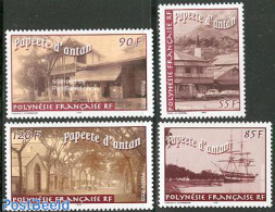 French Polynesia 2003 Papeete In The Past 4v, Mint NH, Sport - Transport - Cycling - Automobiles - Ships And Boats - Neufs