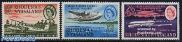 Rhodesia & Nyasaland 1962 Airlines To London 3v, Mint NH, Transport - Aircraft & Aviation - Aerei