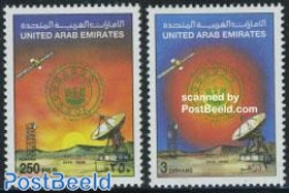 United Arab Emirates 1986 Etisalat 2v, Mint NH, Science - Transport - Telecommunication - Space Exploration - Telekom