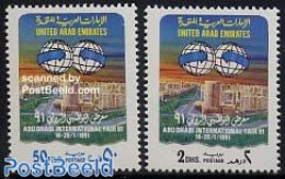 United Arab Emirates 1991 Int. Fair 2v, Mint NH, Various - Export & Trade - Factories & Industries