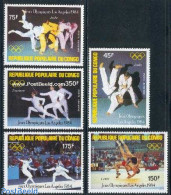 Congo Republic 1984 Olympic Games Los Angeles 5v, Mint NH, Sport - Fencing - Judo - Olympic Games - Fechten