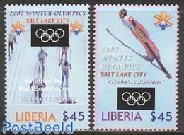 Liberia 2002 Salt Lake City 2v, Mint NH, Sport - Olympic Winter Games - Skiing - Sci