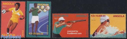 Angola 1996 Olympic Games Atlanta 4v, Mint NH, Sport - Athletics - Handball - Olympic Games - Shooting Sports - Swimming - Atletica