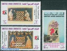 United Arab Emirates 1986 Chess Olympiade 3v, Mint NH, Sport - Chess - Ajedrez