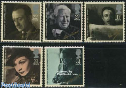 Great Britain 1985 Film Stars 5v, Mint NH, Performance Art - Movie Stars - Art - Handwriting And Autographs - Unused Stamps