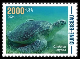 GUINEA BISSAU 2024 STAMP 1V - CAMOUFLAGE - REPTILES GREEN TURTLE TURTLES TORTUES TORTUE VERTE - MNH - Tortugas