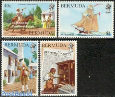 Bermuda 1984 Newspaper & Postal Service 4v, Mint NH, History - Nature - Transport - Newspapers & Journalism - Horses -.. - Correo Postal