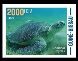 GUINEA BISSAU 2024 IMPERF STAMP 1V - CAMOUFLAGE - REPTILES GREEN TURTLE TURTLES TORTUES TORTUE VERTE - MNH - Tortugas