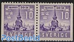 Sweden 1941 Skansen Museum Booklet Pair, Mint NH, Art - Museums - Unused Stamps