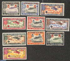 Spain 1927 Coronation 10v (without Value Overprints), Unused (hinged), Health - Transport - Various - Red Cross - Airc.. - Ongebruikt