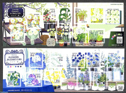 Japan 2021 Flowers In Daily Life 20v (2 M/s) S-a, Mint NH, Nature - Flowers & Plants - Nuevos