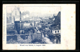 Foto-AK Ilsfeld, Brand 1904, Strasse Mit Zerstörten Gebäuden Und Einwohnern  - Katastrophen