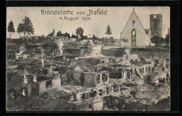 AK Ilsfeld, Brand 1904, Teilansicht Mit Zerstörter Kirche  - Katastrophen