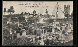 AK Ilsfeld, Brand 1904, Ruinen, Teilansicht Mit Zerstörter Kirche  - Catastrophes