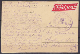 CP Charleroi Datée 4 Juin 1917 En Franchise Feldpost Pour BERLIN - étiquette "Feldpost" - Cachet "KAISERLICHE KOMMANDANT - Duits Leger