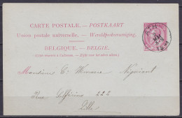 Carte Postale 10c Rose (N°46) Càd ATH /2 MAI 1893 Pour LILLE - Briefkaarten 1871-1909