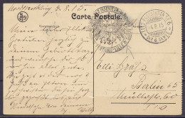 CP La Panne Datée 4 Avril 1915 De "Nordfrankreich" Càpt "FELD.POSTSTATION N°6 /-4.8.1915/ DER 6 ARMEE" Pour BERLIN - Cac - Duits Leger