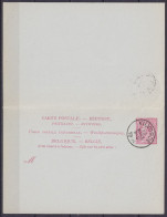 CP 'avec Réponse Payée' 10c Rose (N°46) Càd VILVORDE /13 MARS 1894 + Partie 'Réponse' Càd VILVORDE /13 MARS 1894 - Briefkaarten 1871-1909