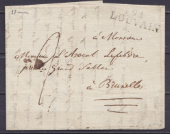 L. Datée 26 Septembre 1812 De LOUVAIN Pour Avocat à BRUXELLES - Griffe "94 / LOUVAIN" - Port "2" - 1794-1814 (Französische Besatzung)