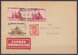 Carte En EXPRES Affr. N°419+471+2x474 Càd CdF [BRUXELLES-MIDI /30 I 1939/ BRUSSEL-ZUID] Pour BRUXELLES - Covers & Documents