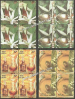 INDIA 2019 INDIAN PERFUME JASMINE & SANDALWOOD BLOCK OF 4 COMPLETE SET MNH RARE - Ungebraucht