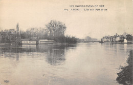 77-LAGNY-INONDATIONS 1910-PONT DE FER-N 6009-C/0311 - Lagny Sur Marne