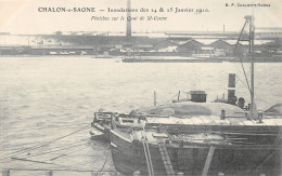 71-CHALON SUR SAONE-INONDATION 1910-PENICHES QUAI SAINT COSME-N 6010-B/0073 - Chalon Sur Saone