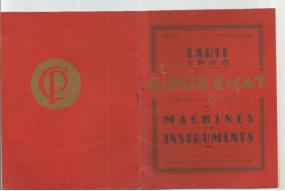 C. PUZENAT A BOURBON - LANCY : TARIF 1945 MACHINES ET INSTRUMENTS - Publicités