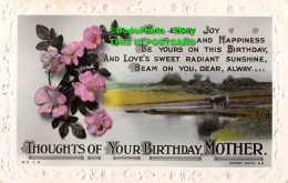 R390124 Thoughts Of Your Birthday. Mother. K. R. 2 6. Rotary Photo. May Every Jo - Welt
