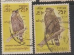 1964-68 BURMA USED STAMP ON BIRD/ Spilornis Cheela Burmanicus-Eagle - Arends & Roofvogels