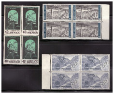 1961 México Ferrocarril Chihuahua - Pacifico, BLOCK 4 (3) Sc. 919-C258-C259 MNH, Railroad Chihuahua To The Pacific Ocean - Mexiko