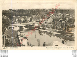 77.  NEMOURS .  Panorama Sur Le Grand Pont Et La Plage . - Nemours