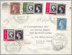 LUXEMBOURG - 1952 CLERVAUX Commercial-rate Centilux Franking - Cover To Dom Pierre Salmon ROME ITALY (biog Below) - Briefe U. Dokumente