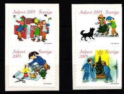 Schweden 2502-2505 Postfrisch 2 Paare Selbstklebend Weihnachten #IJ882 - Other & Unclassified