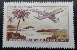 Chili Chile 1971 (1) The 1st Air Service Santiago - Easter Island - Tahiti - Chile