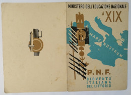 Bp30 Pagella Fascista Opera Balilla Ministero Educazione Nazionale Littoria 1941 - Diplomi E Pagelle